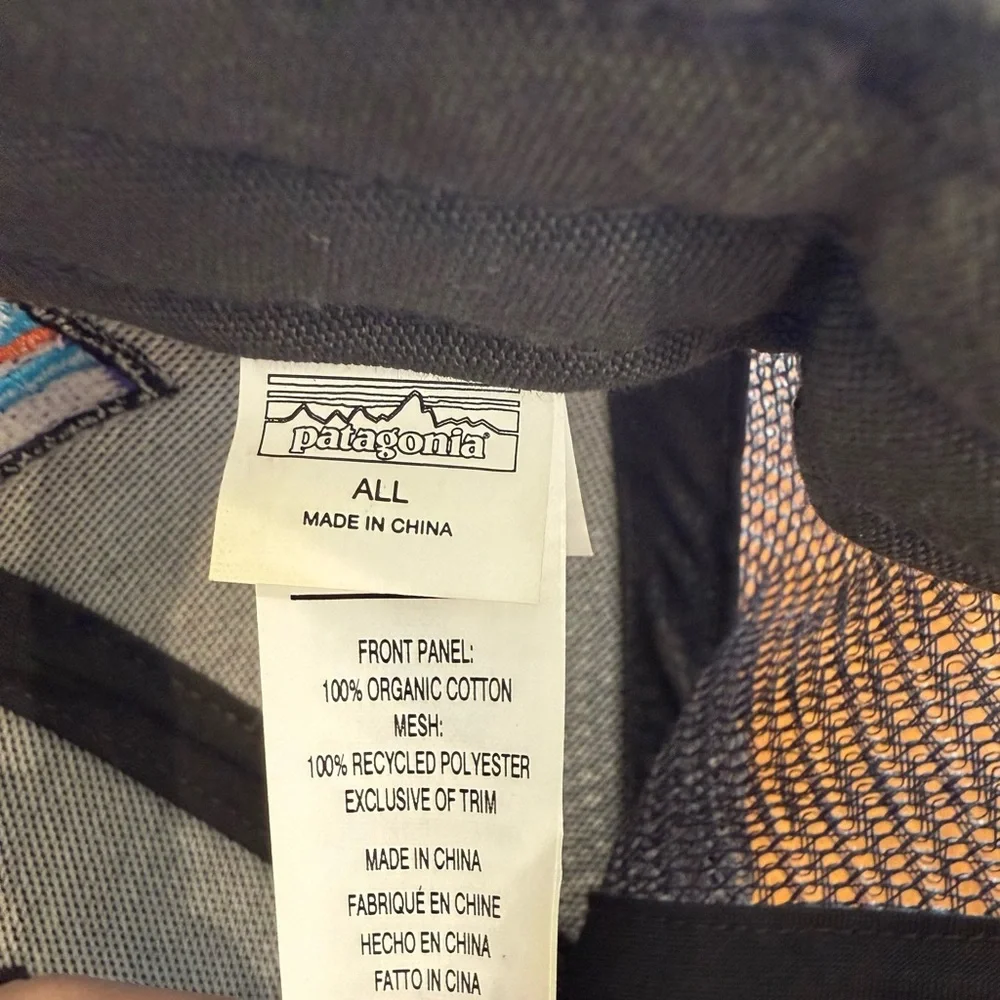 Patagonia Logo Forge Gray Trucker Hat 100%‎ Organic Cotton Unisex Gorpcore EUC